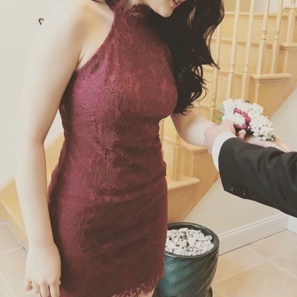 Burgundy Bodycon Dress